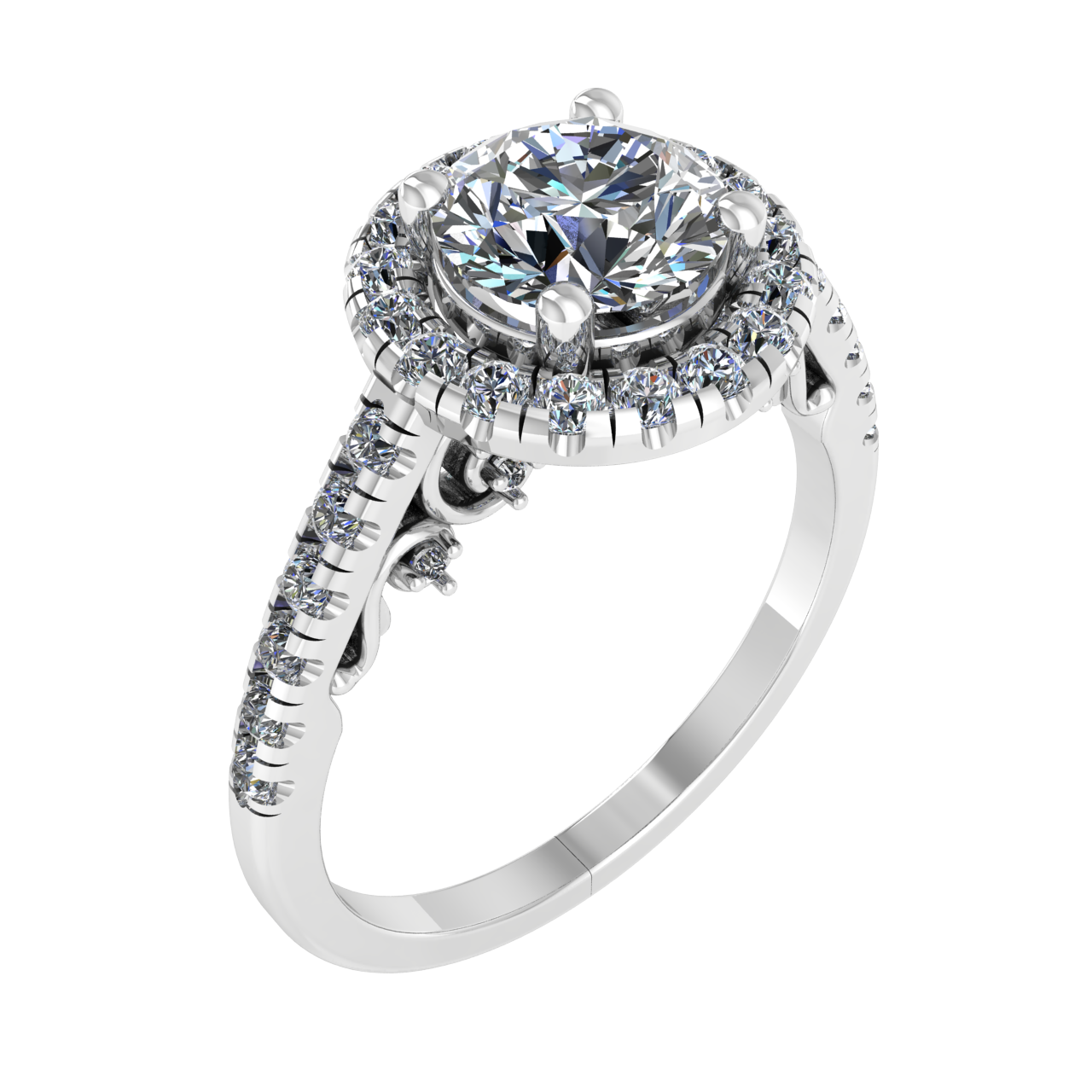 HALO 7.00mm ROUND ENGAGEMENT RING